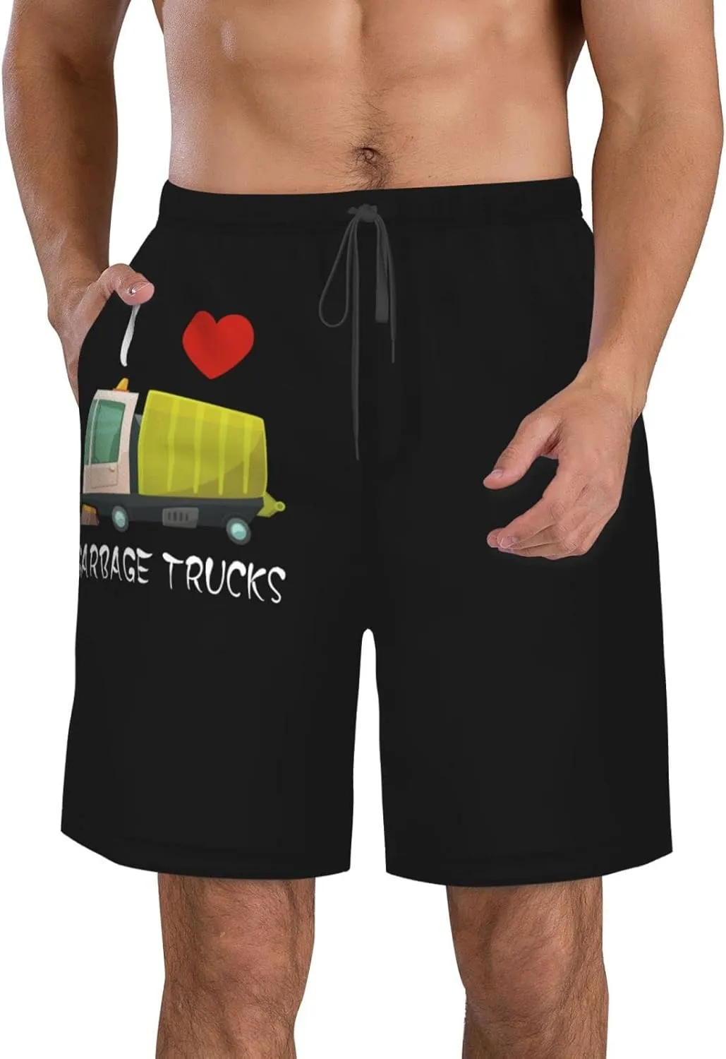 Men's Swim Trunks Beach Shorts Drawstring Quick Dry Running Shorts Comfortable Loose Gym Shorts Swimsuit Pants with Pockets