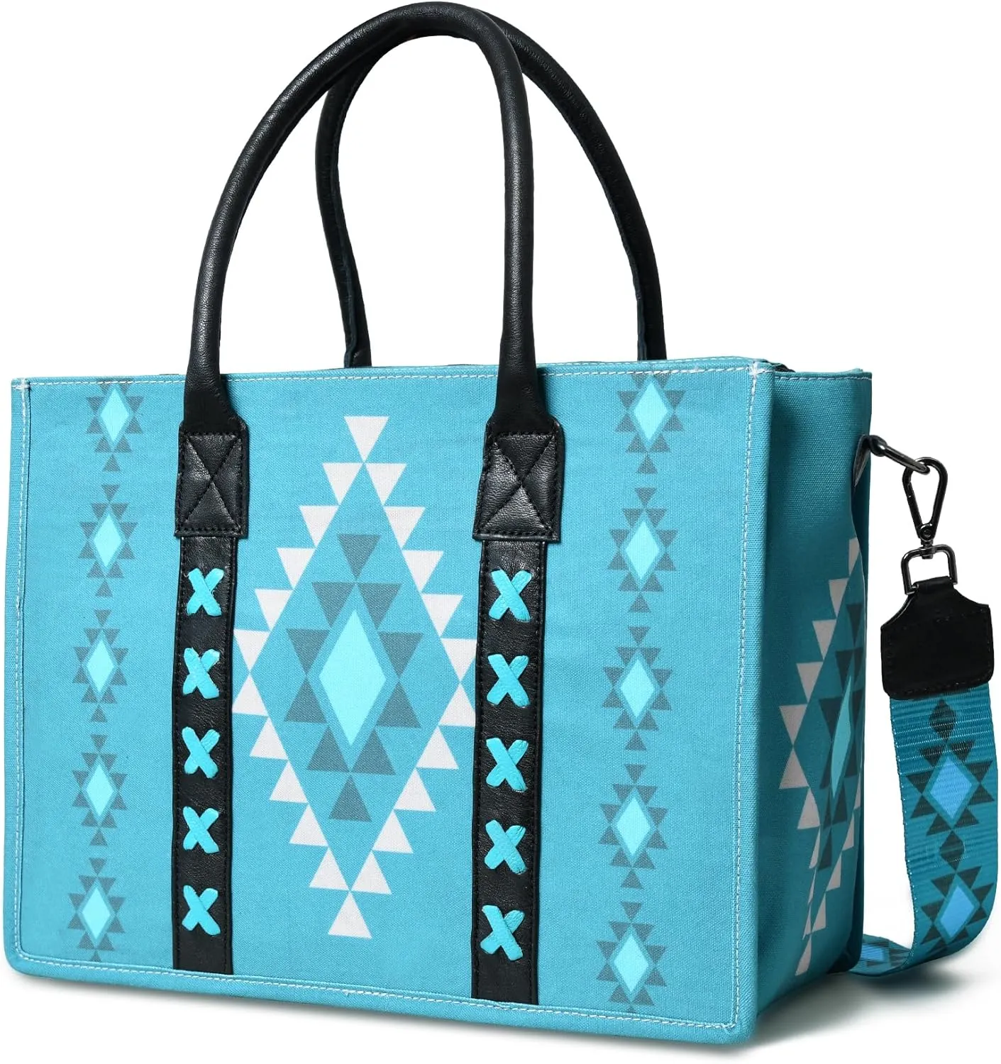 Merbaa Women's Canvas Big Tote Bag Stylish Unique Print Cowgirl Crossbody Big Tote Bag