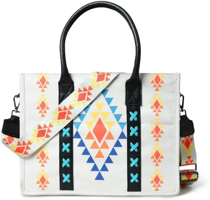 Merbaa Women's Canvas Big Tote Bag Stylish Unique Print Cowgirl Crossbody Big Tote Bag
