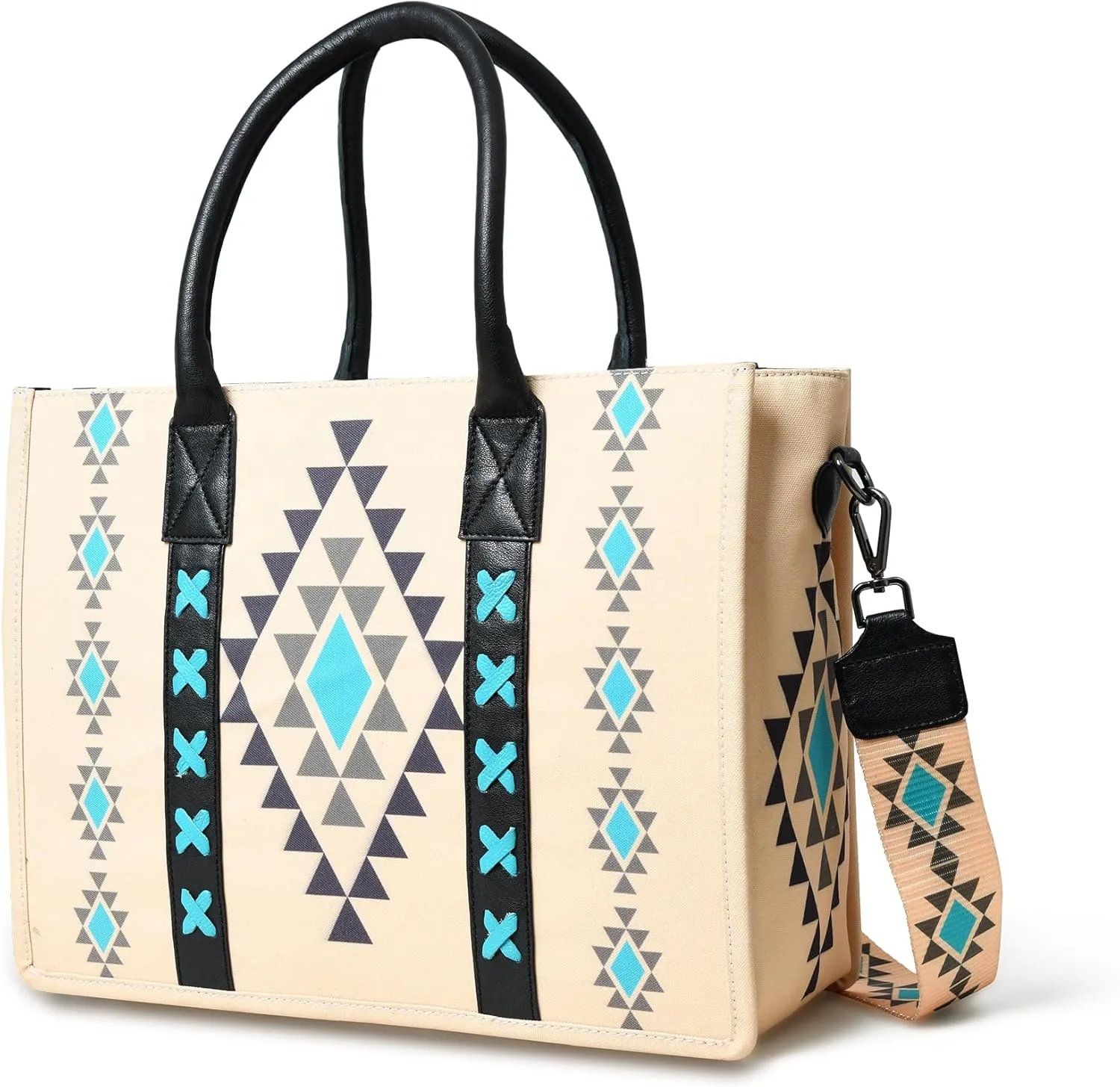 Merbaa Women's Canvas Big Tote Bag Stylish Unique Print Cowgirl Crossbody Big Tote Bag