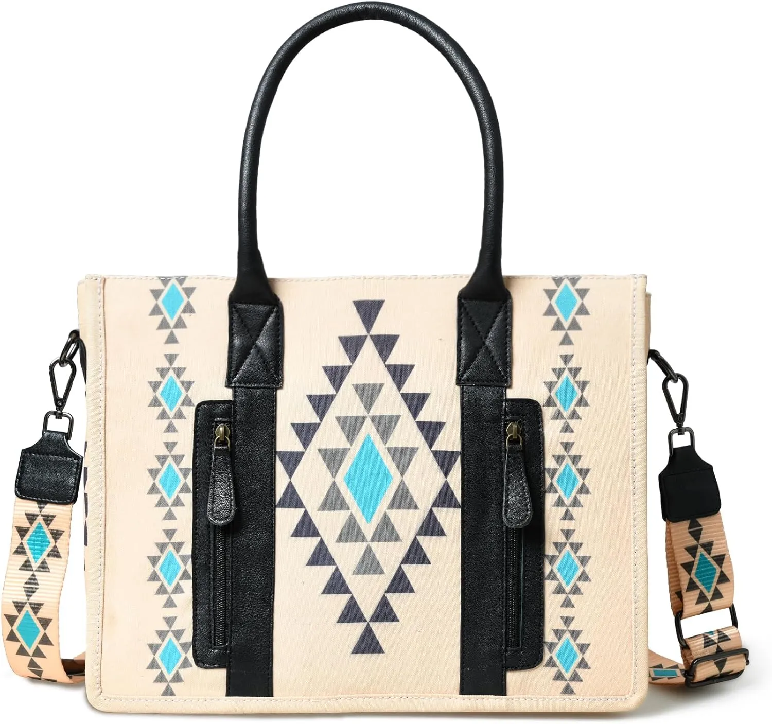 Merbaa Women's Canvas Big Tote Bag Stylish Unique Print Cowgirl Crossbody Big Tote Bag