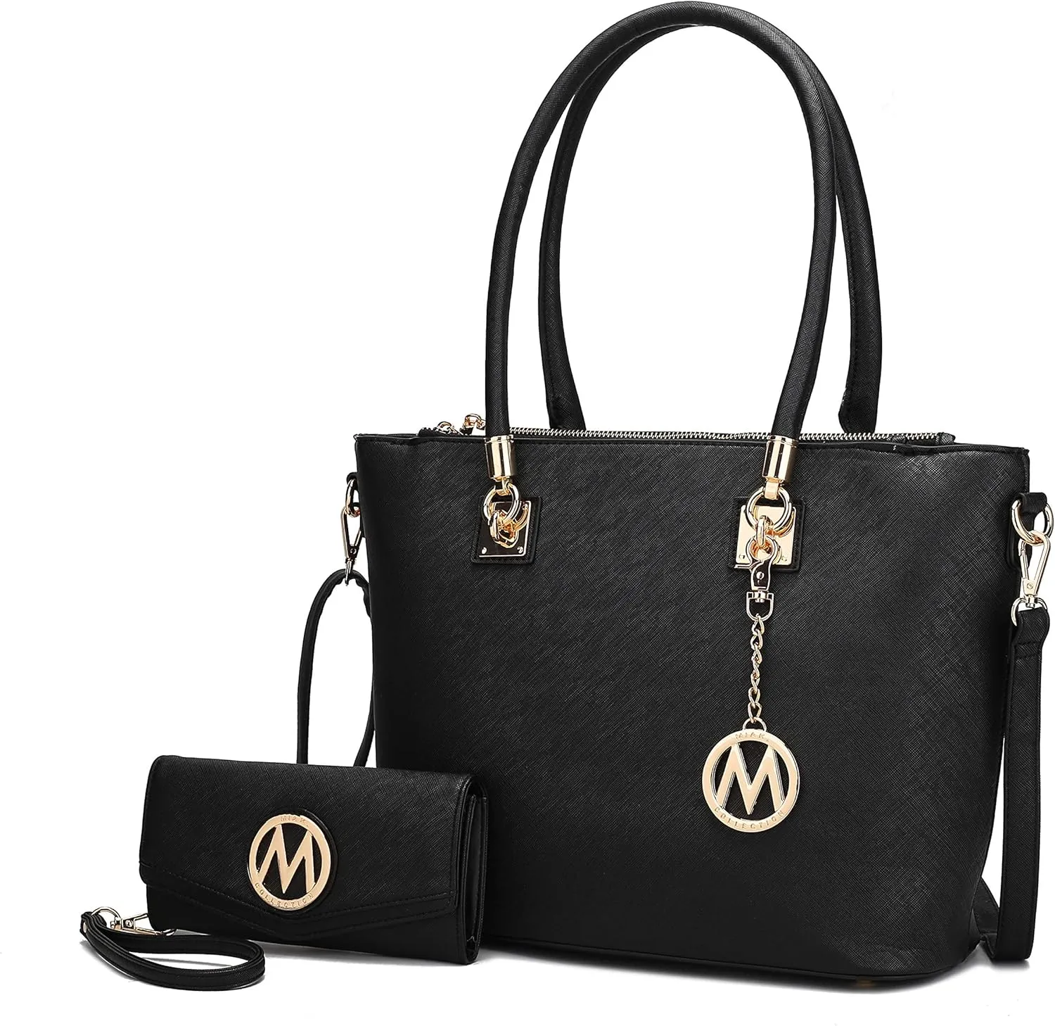 Mia K Collection Crossbody Shoulder Handbag for Women, PU Leather Pocketbook Top-Handle Purse Tote-Satchel Bag