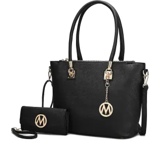 Mia K Collection Crossbody Shoulder Handbag for Women, PU Leather Pocketbook Top-Handle Purse Tote-Satchel Bag