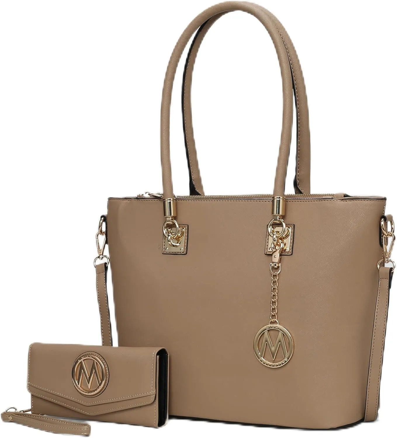 Mia K Collection Crossbody Shoulder Handbag for Women, PU Leather Pocketbook Top-Handle Purse Tote-Satchel Bag