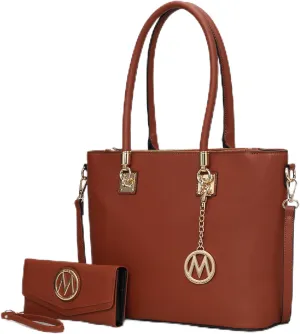 Mia K Collection Crossbody Shoulder Handbag for Women, PU Leather Pocketbook Top-Handle Purse Tote-Satchel Bag