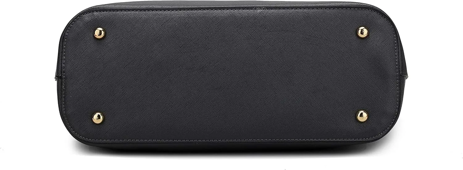 Mia K Collection Crossbody Shoulder Handbag for Women, PU Leather Pocketbook Top-Handle Purse Tote-Satchel Bag