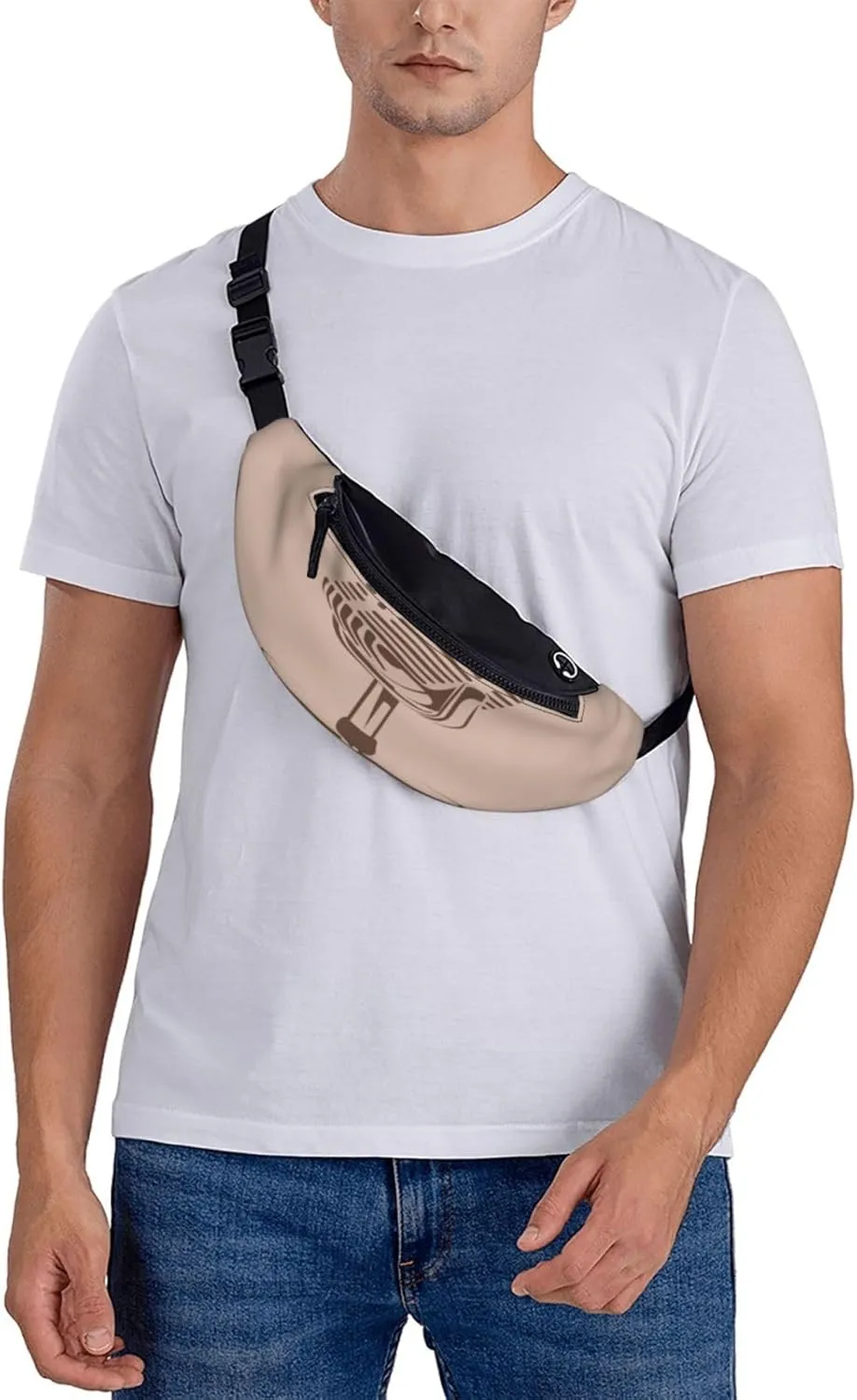 Microphone 1 Fanny Pack, Crossbody Waist Packs for Women Men Waist Bags with Adjustable Strap for Travel Running Hiking Sport