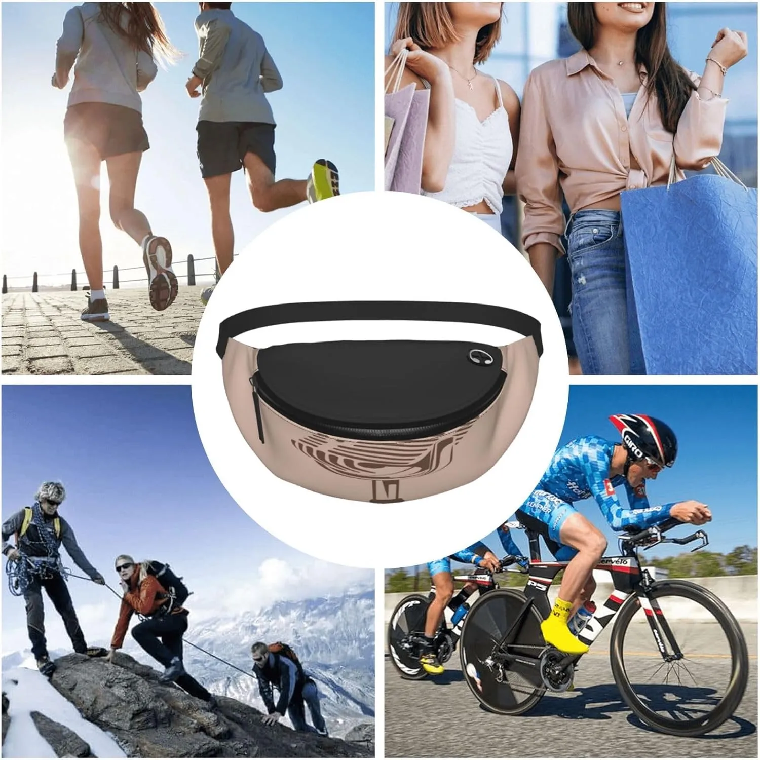 Microphone 1 Fanny Pack, Crossbody Waist Packs for Women Men Waist Bags with Adjustable Strap for Travel Running Hiking Sport