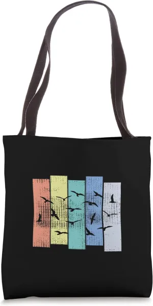 Migratory Birds Retro Design Bird Lovers Tote Bag