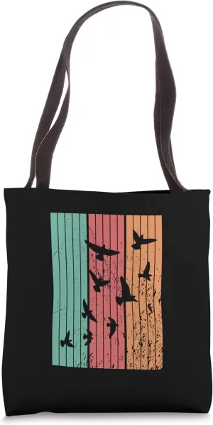 Migratory Birds Retro Design Bird Lovers Tote Bag