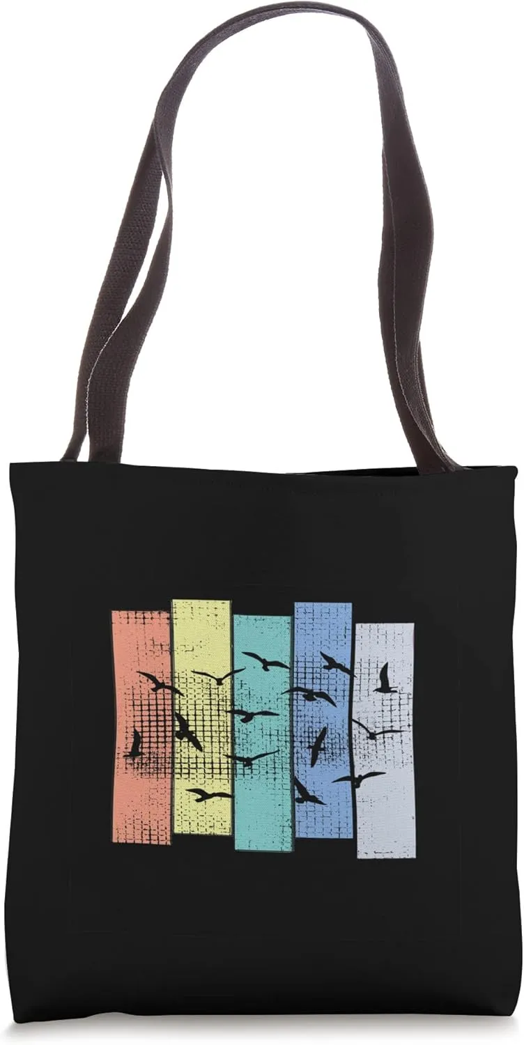 Migratory Birds Retro Design Bird Lovers Tote Bag