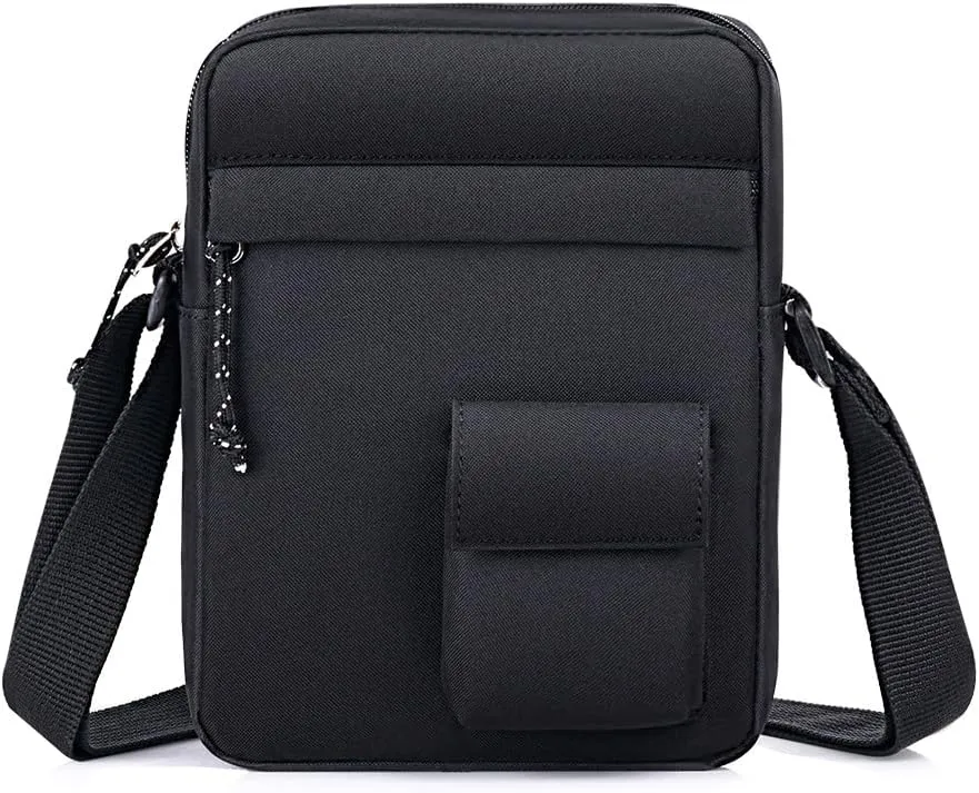 Mini Crossbody Bag for Men Shoulder Bag Organize Wallet Phones and Water Bottle Small Messenger with Earphone Hole