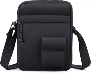 Mini Crossbody Bag for Men Shoulder Bag Organize Wallet Phones and Water Bottle Small Messenger with Earphone Hole
