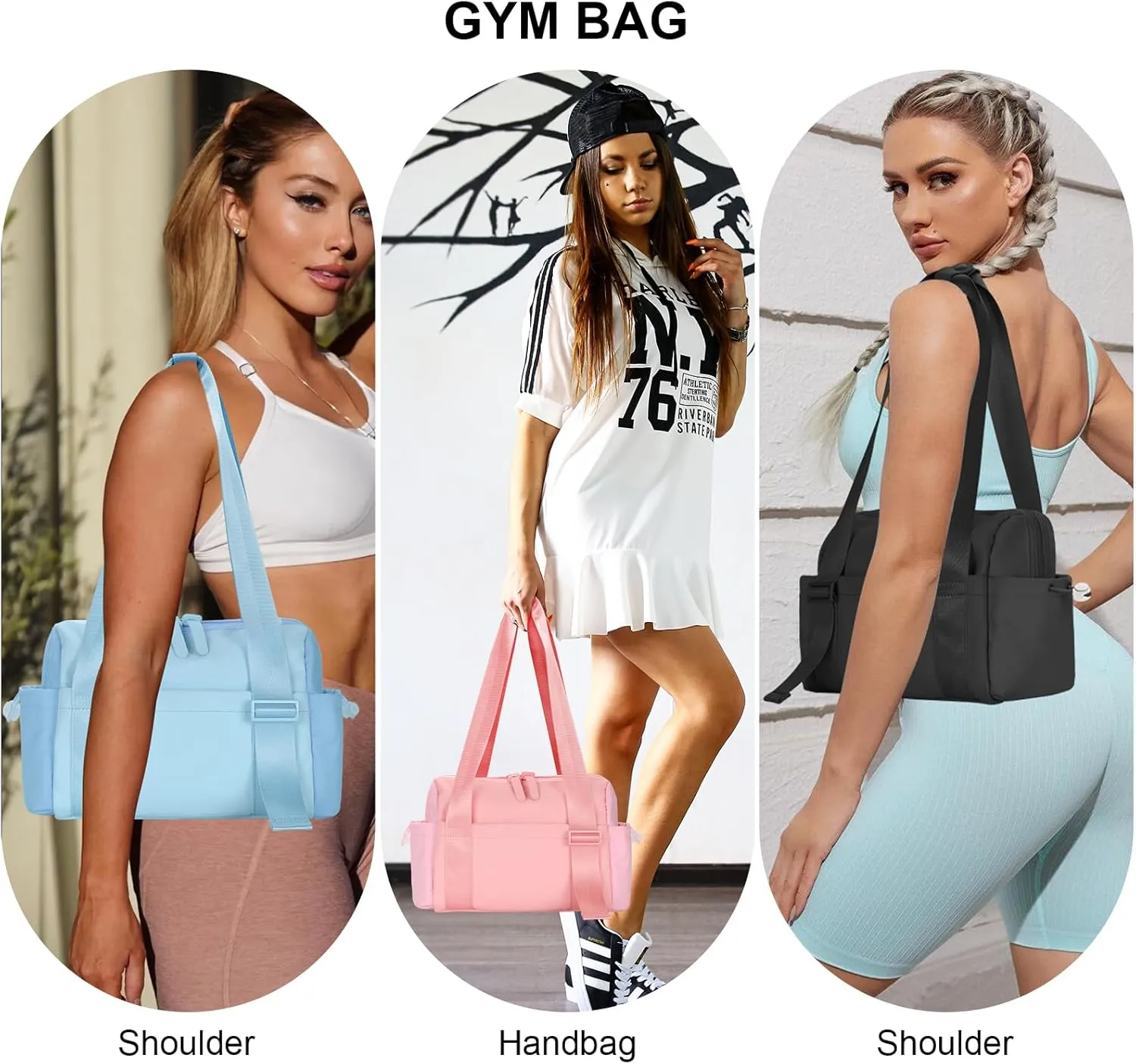 Mini Gym Bag for Women, Small Gym Bag Gym Tote Bag Waterproof Travel Duffel Bag with Wet Compartment, Cute Sports Bag Suitable for Traveling on Weekends (Green)