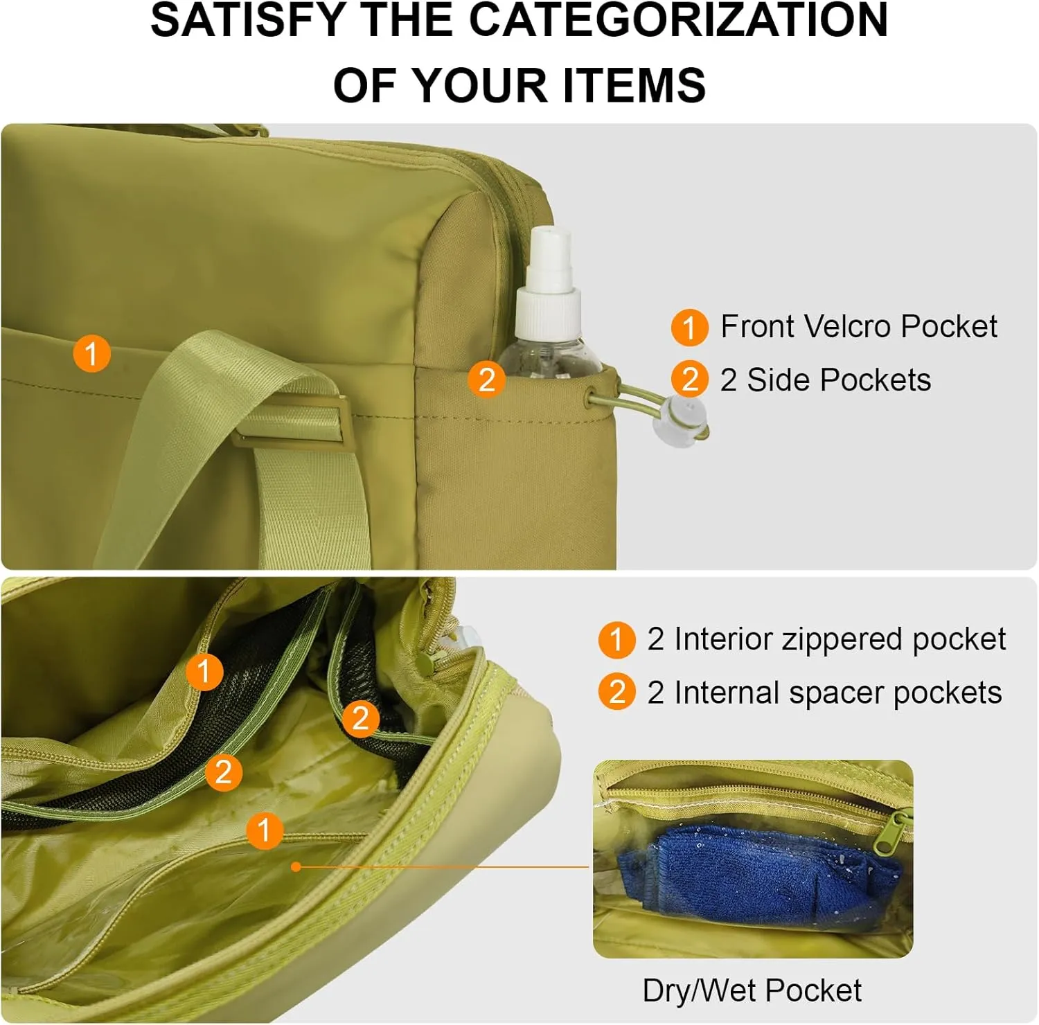 Mini Gym Bag for Women, Small Gym Bag Gym Tote Bag Waterproof Travel Duffel Bag with Wet Compartment, Cute Sports Bag Suitable for Traveling on Weekends (Green)
