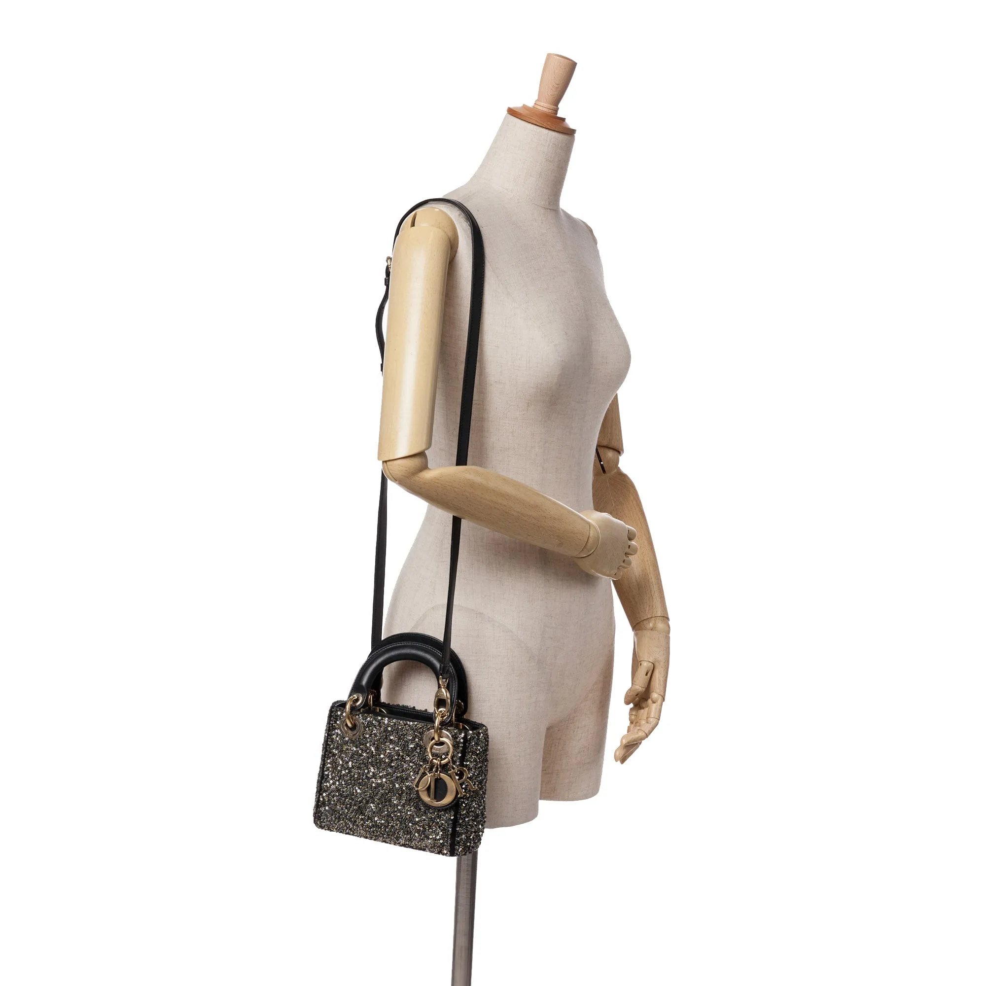 Mini Satin Sequin Embroidered Lady Dior