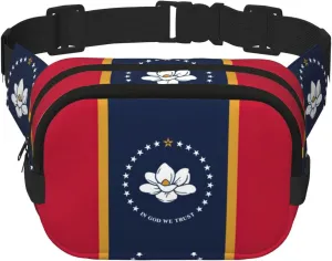Mississippi State Flag print Womens Fanny Pack Everyday Hip Pouch Waist Bag for Travel Outdoor Running Hunting for Adult