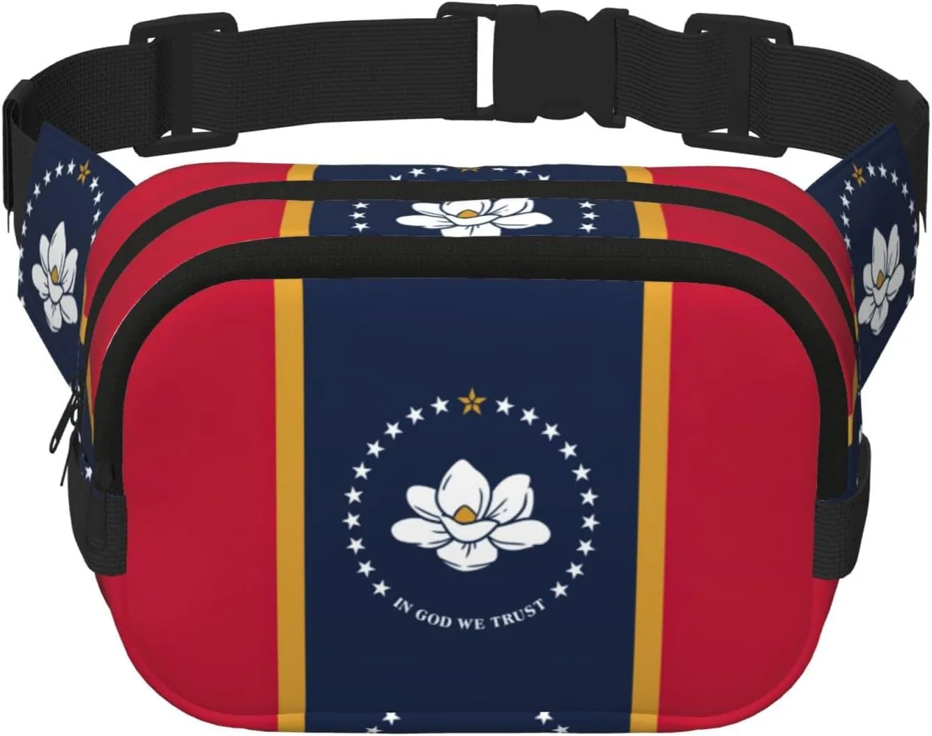 Mississippi State Flag print Womens Fanny Pack Everyday Hip Pouch Waist Bag for Travel Outdoor Running Hunting for Adult