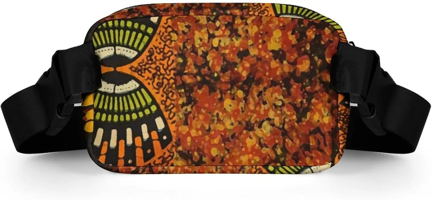 Mixed African Graphic Print Large Capacity Portable All Print Waist Bag