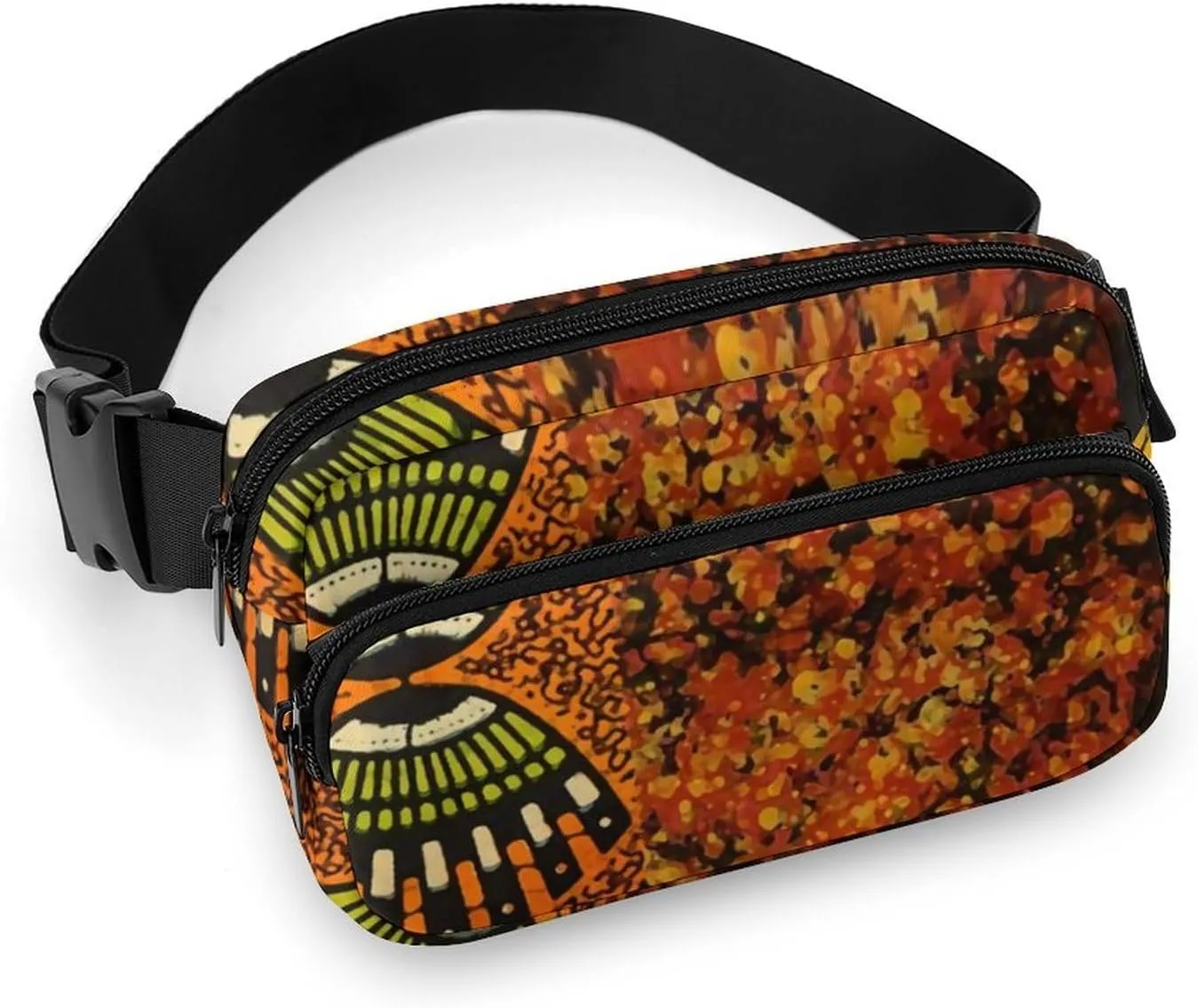 Mixed African Graphic Print Large Capacity Portable All Print Waist Bag