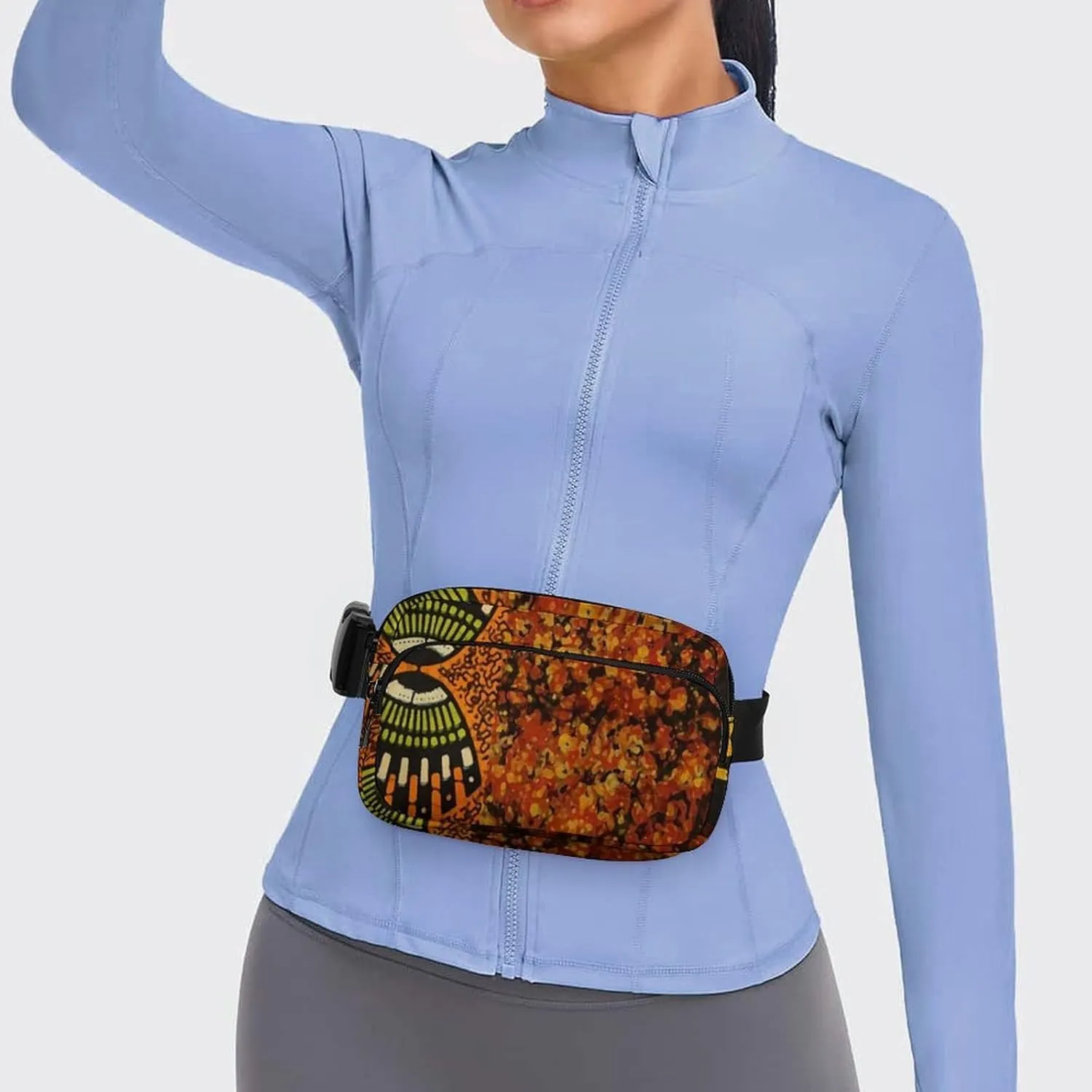 Mixed African Graphic Print Large Capacity Portable All Print Waist Bag