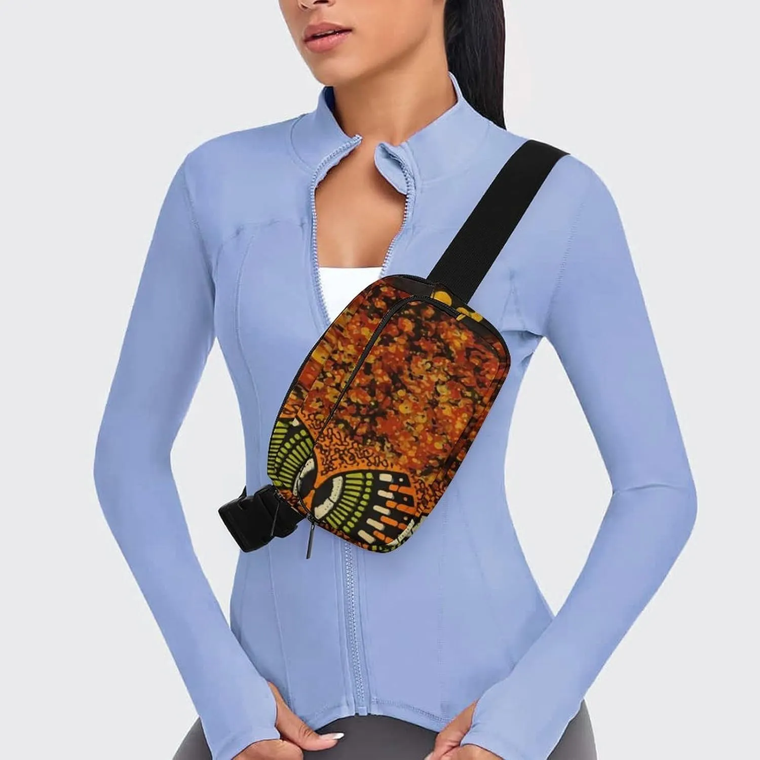 Mixed African Graphic Print Large Capacity Portable All Print Waist Bag