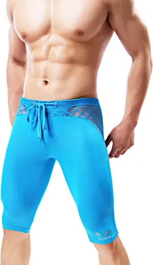 MIZOK Men's Soft Mesh Cool Dry Compression Yoga Workout Tight Shorts