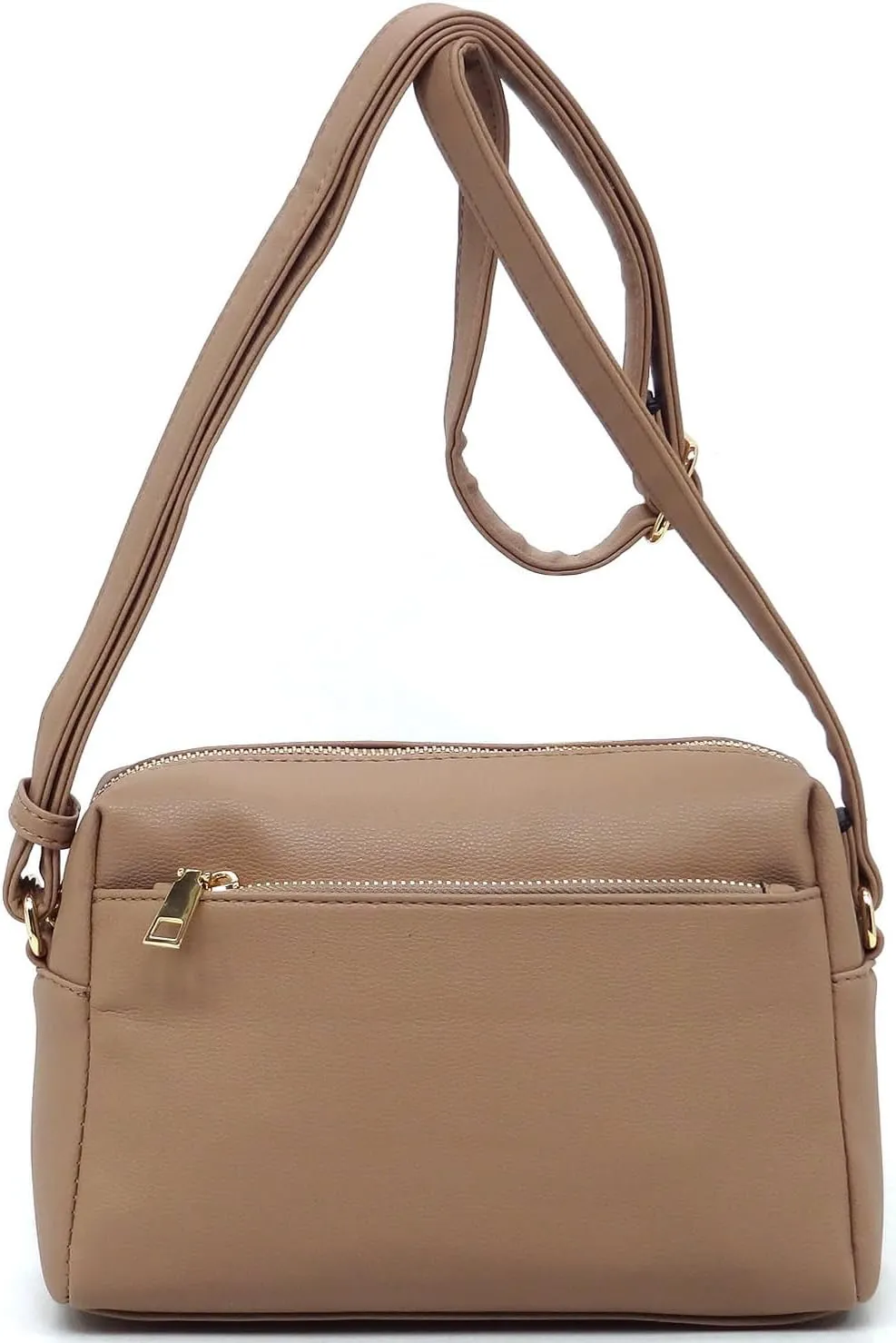 MIZUBA Fashion Triple Zip Pocket Crossbody Bag Multi Pocket Crossbody bag Satchel Purse