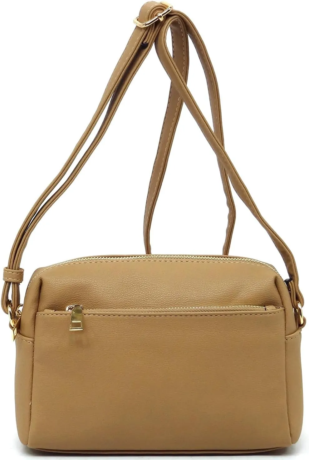 MIZUBA Fashion Triple Zip Pocket Crossbody Bag Multi Pocket Crossbody bag Satchel Purse