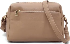 MIZUBA Fashion Triple Zip Pocket Crossbody Bag Multi Pocket Crossbody bag Satchel Purse