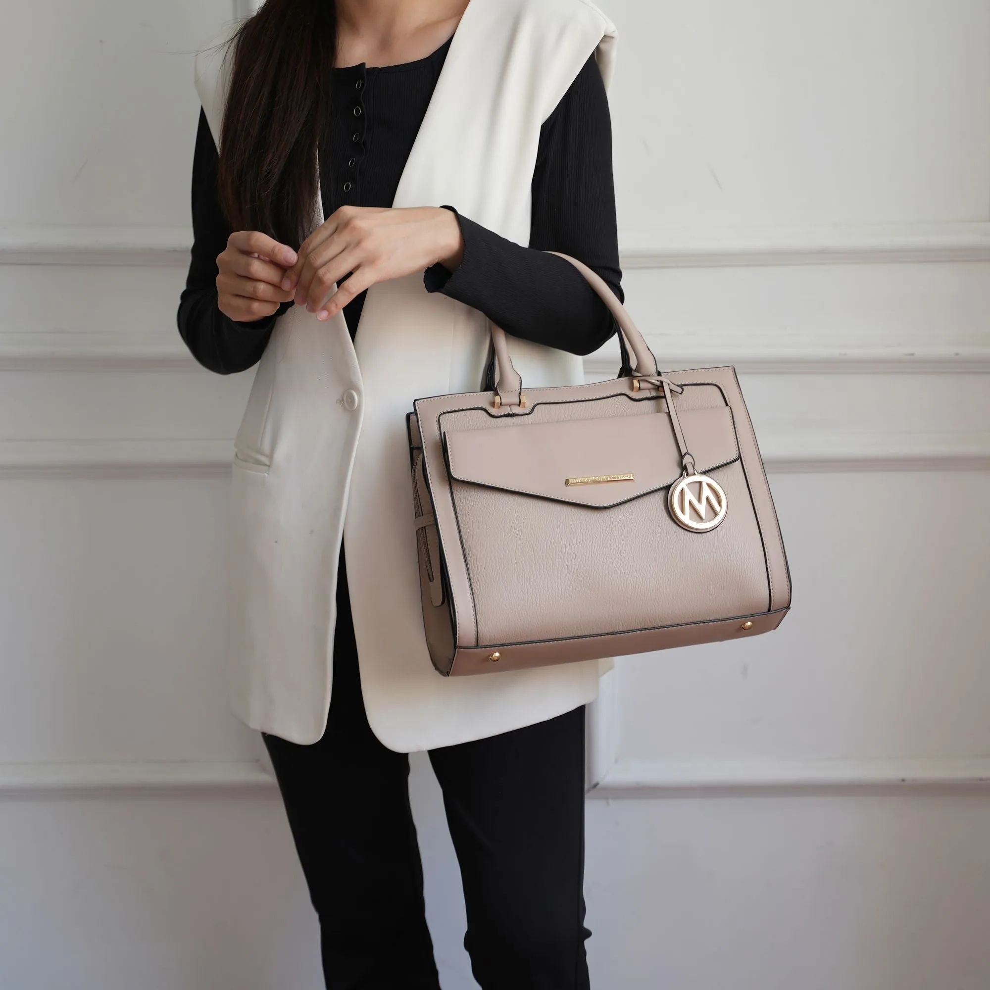 MKF Collection Alyssa Satchel Handbag Vegan Leather Women by Mia k