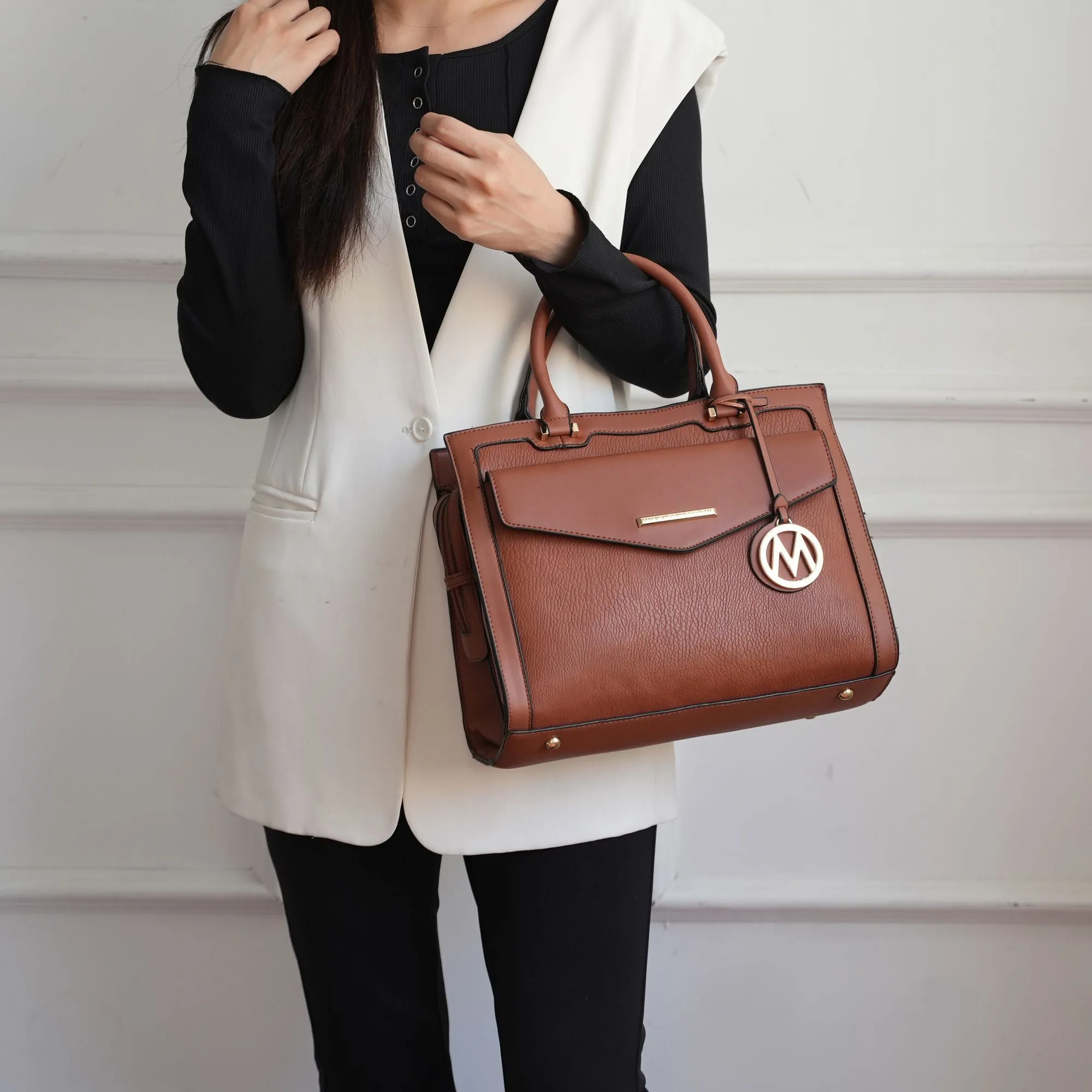 MKF Collection Alyssa Satchel Handbag Vegan Leather Women by Mia k