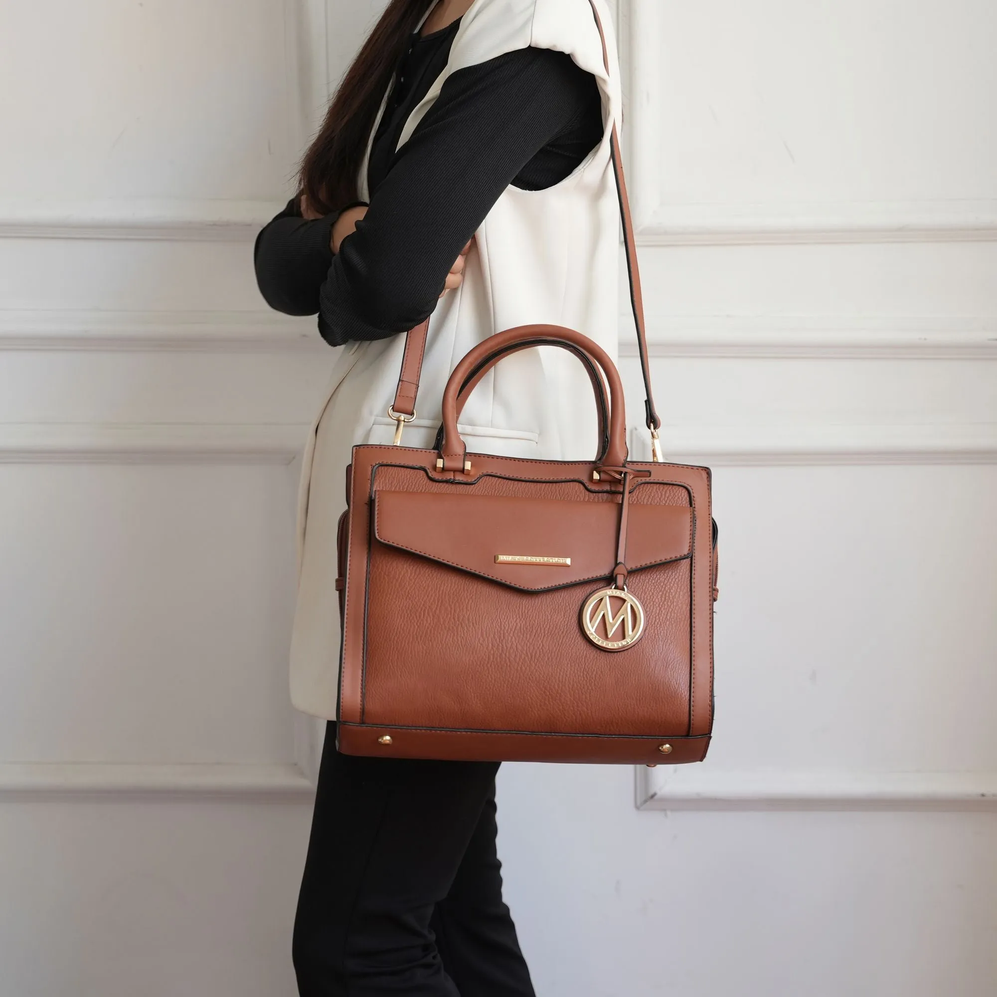 MKF Collection Alyssa Satchel Handbag Vegan Leather Women by Mia k