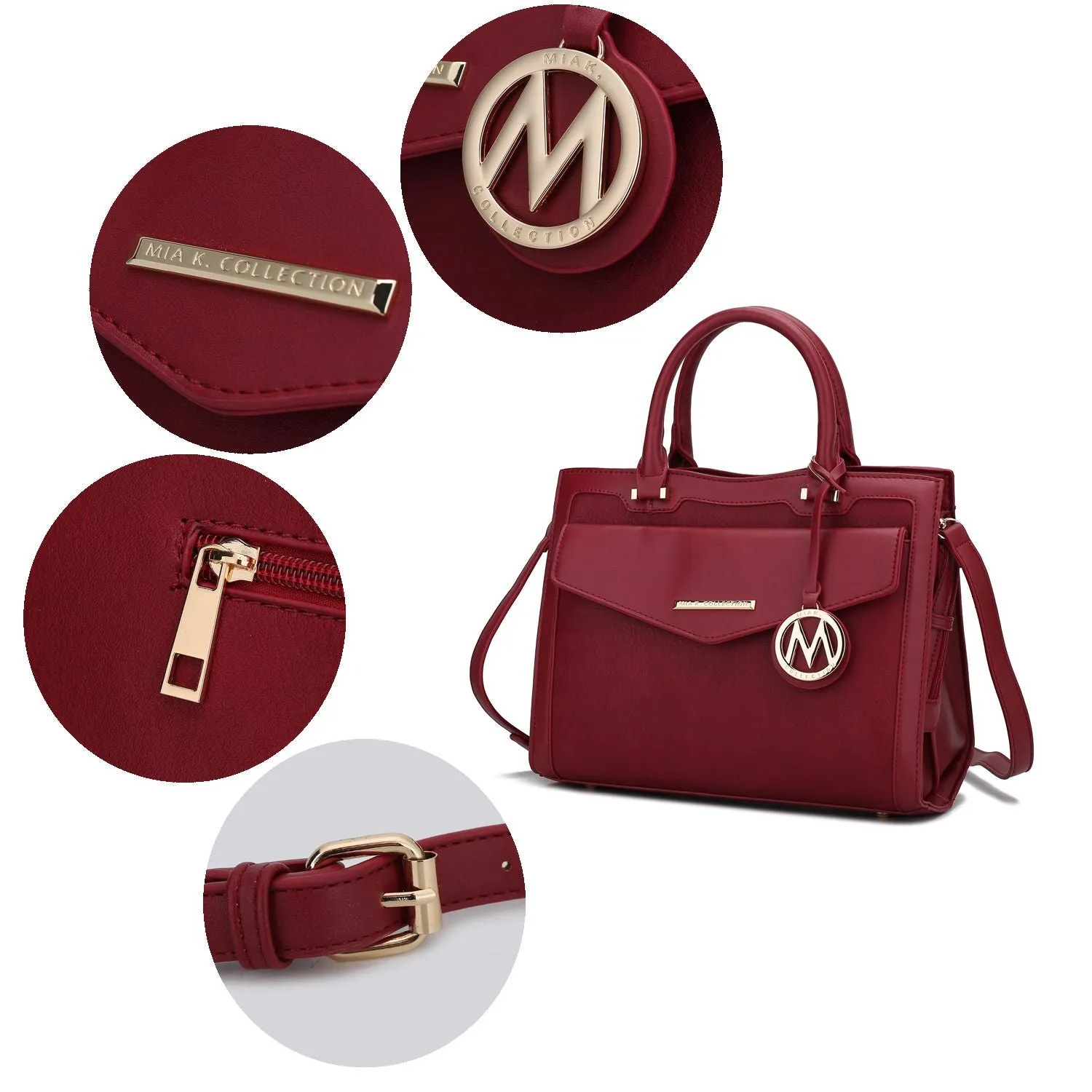 MKF Collection Alyssa Satchel Handbag Vegan Leather Women by Mia k