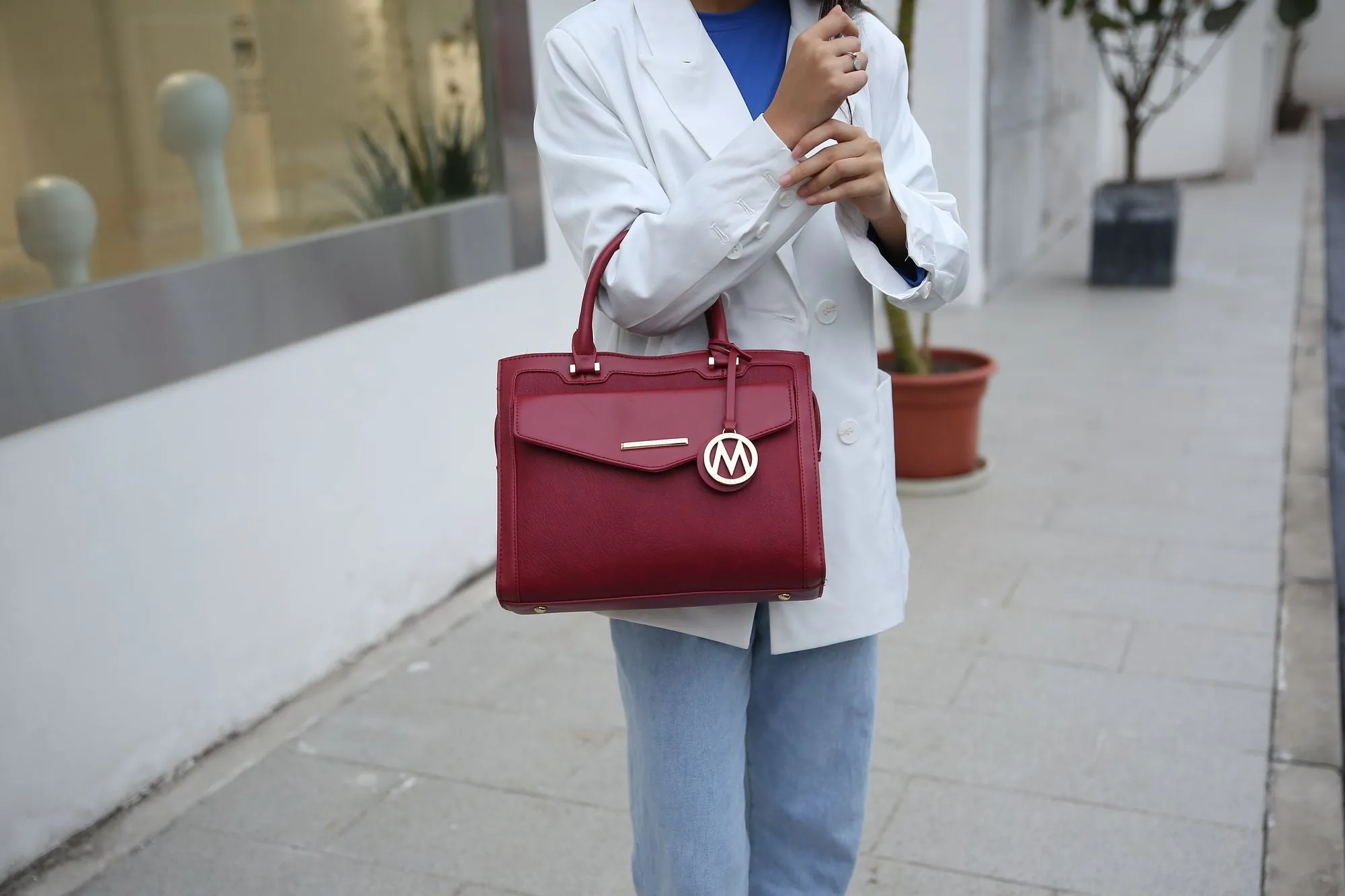 MKF Collection Alyssa Satchel Handbag Vegan Leather Women by Mia k