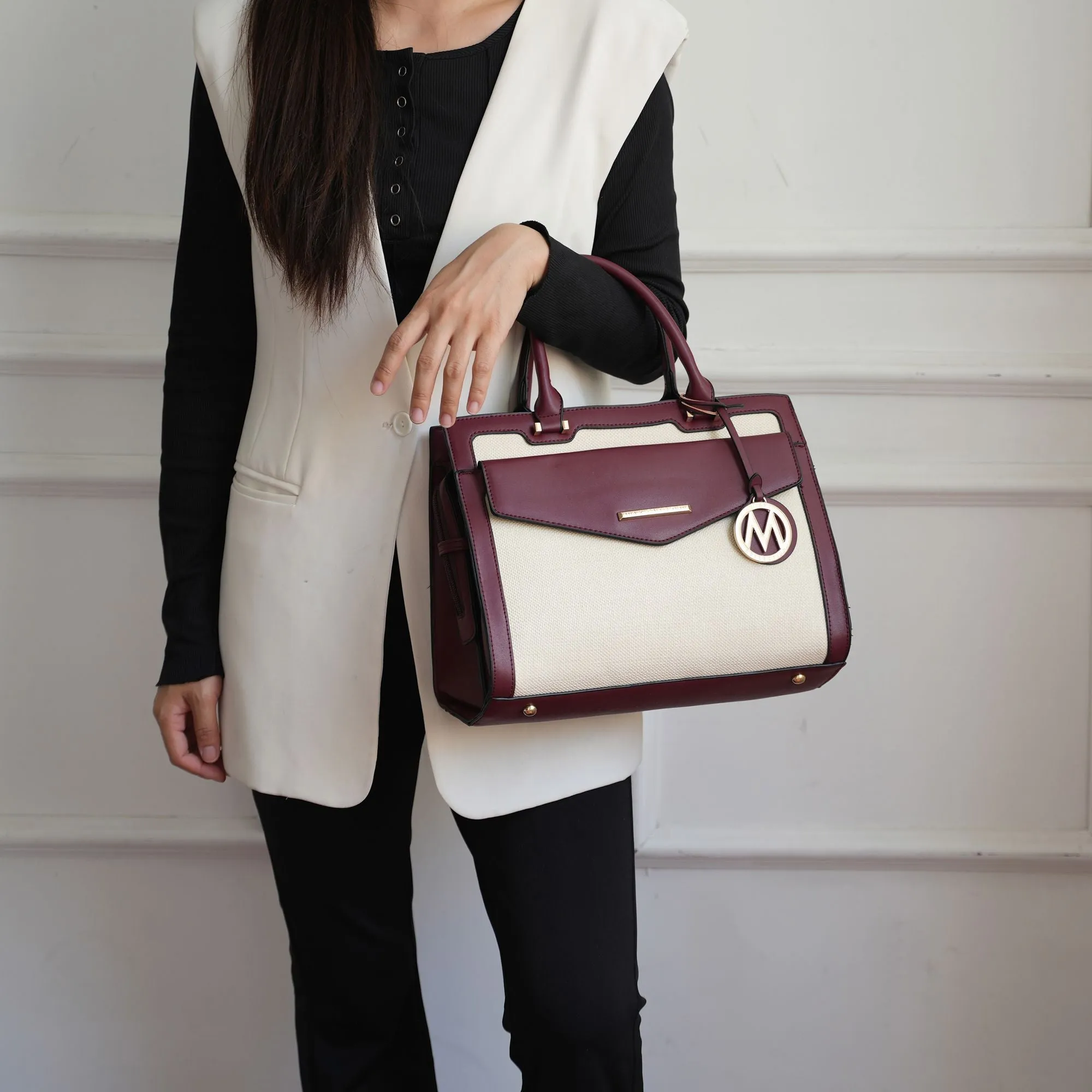 MKF Collection Alyssa Satchel Handbag Vegan Leather Women by Mia k