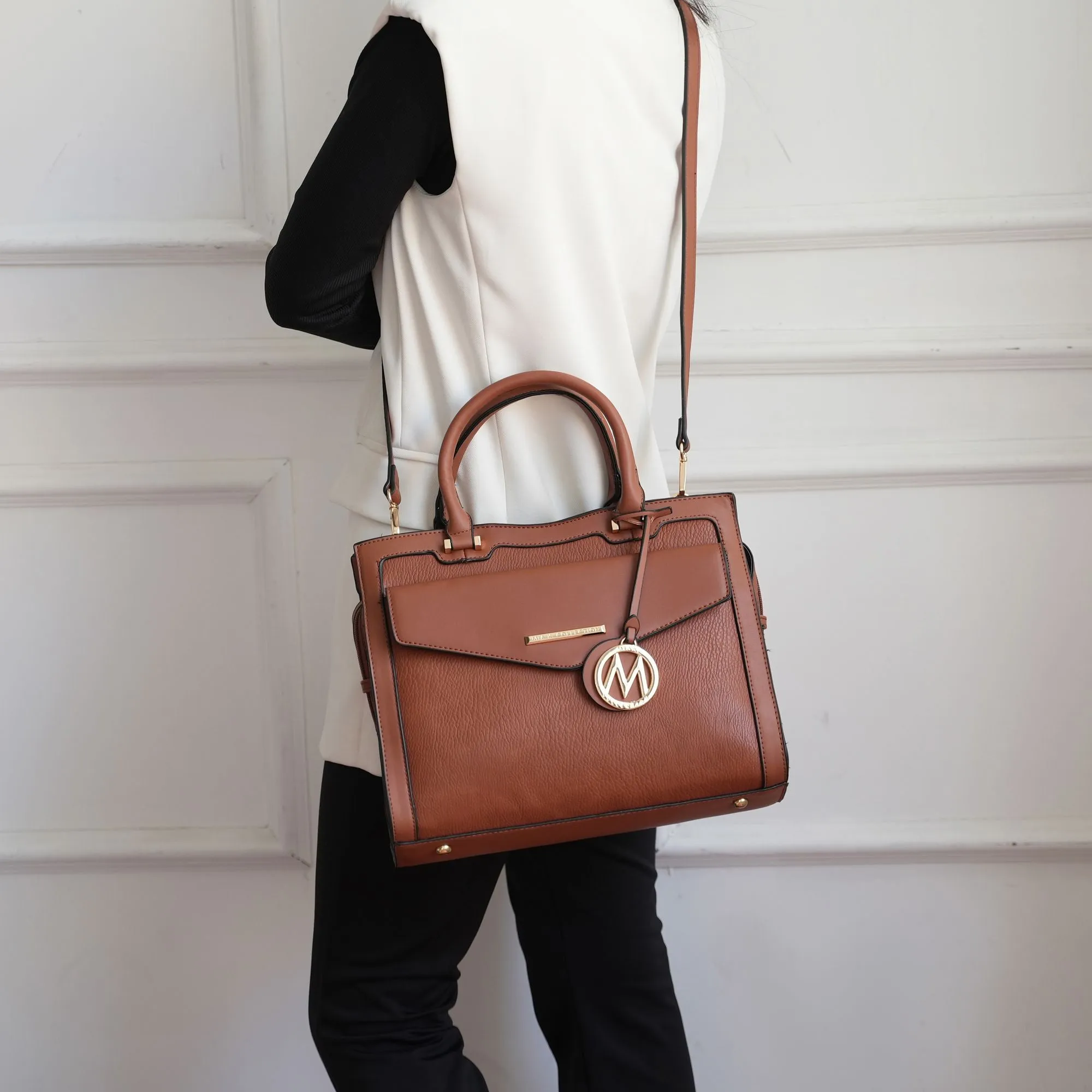 MKF Collection Alyssa Satchel Handbag Vegan Leather Women by Mia k