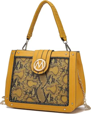 MKF Collection Crossbody Bag for Women, Vegan Leather Satchel Bags Top Handle Shoulder Bag Handbag Purse by Mia K