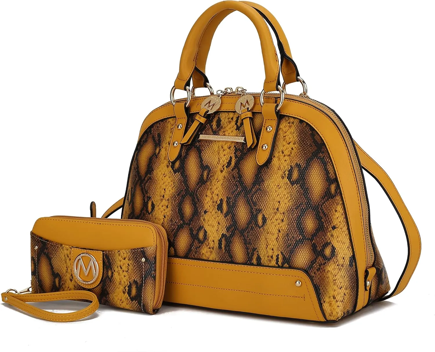 MKF Collection Satchel Bag for Women with Wristlet Wallet, Vegan Leather Top Handle Shoulder Bag Handbag Purse by Mia K