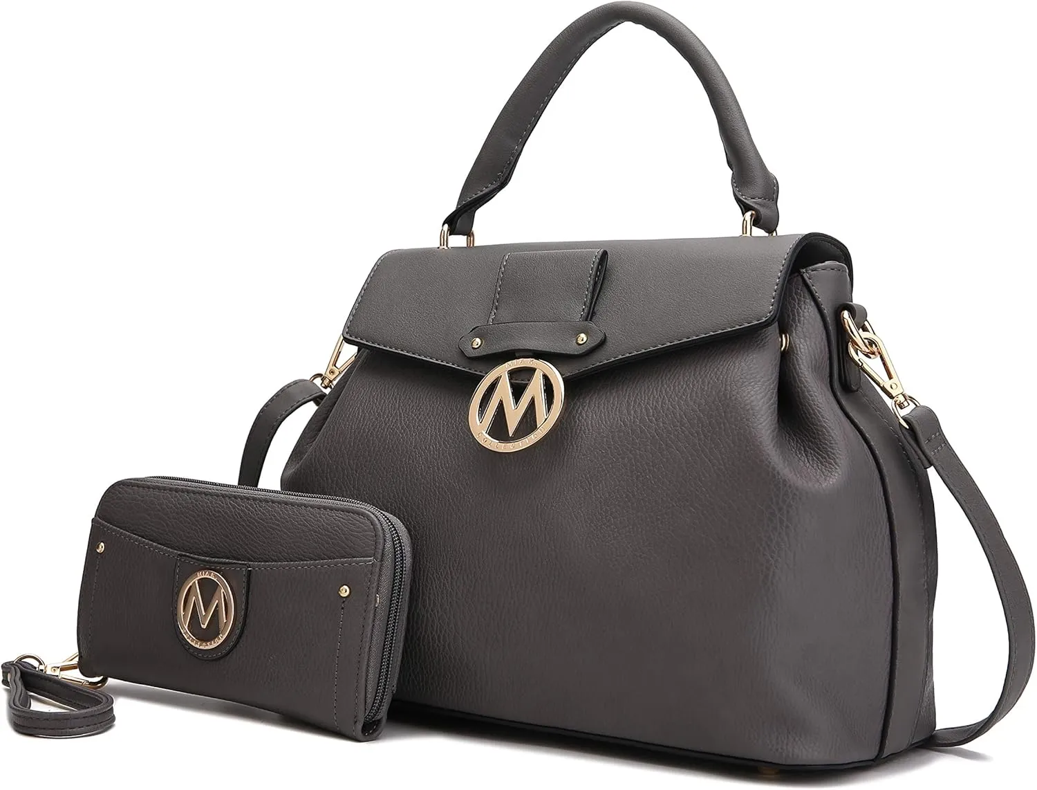 MKF Collection Satchel Bag for Women with Wristlet Wallet, Vegan Leather Top Handle Shoulder Bag Handbag Purse by Mia K