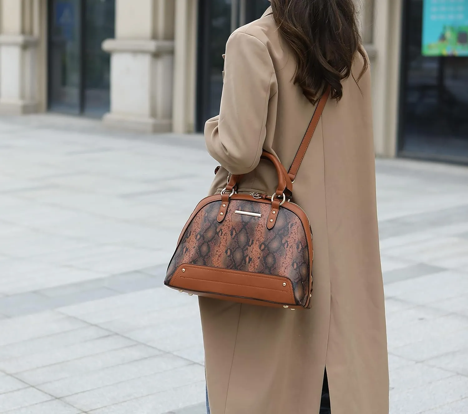 MKF Collection Satchel Bag for Women with Wristlet Wallet, Vegan Leather Top Handle Shoulder Bag Handbag Purse by Mia K
