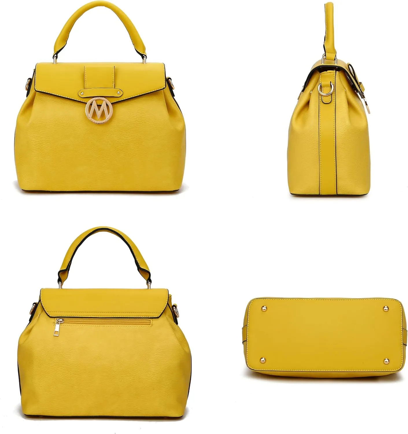 MKF Collection Satchel Bag for Women with Wristlet Wallet, Vegan Leather Top Handle Shoulder Bag Handbag Purse by Mia K