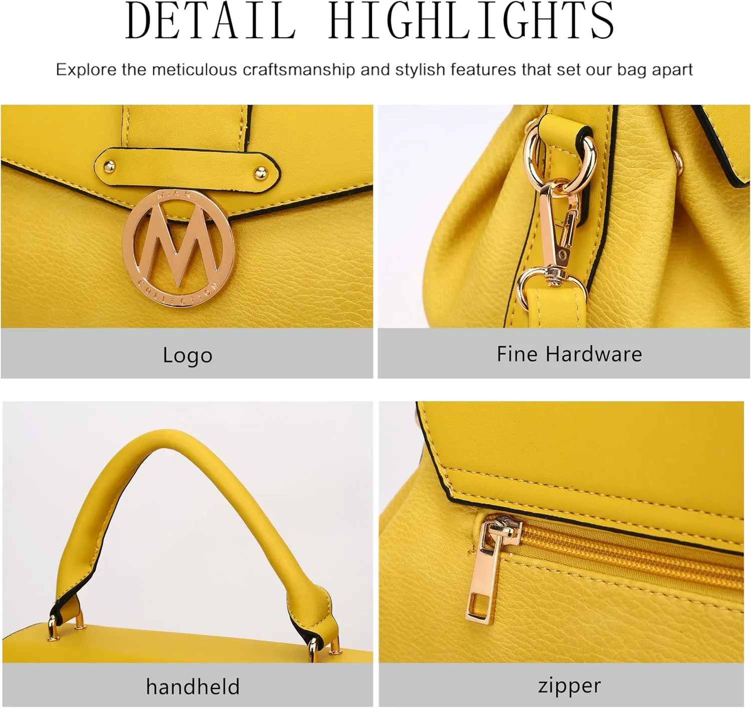 MKF Collection Satchel Bag for Women with Wristlet Wallet, Vegan Leather Top Handle Shoulder Bag Handbag Purse by Mia K