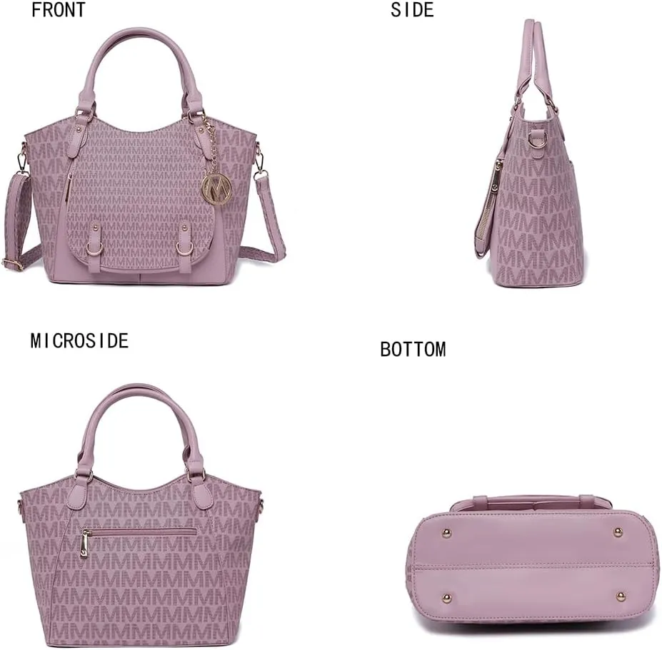 MKF Collection Shoulder Bag for Women, PU Leather Pocketbook Top-Handle Crossbody Purse Tote Satchel Handbag By Mia K