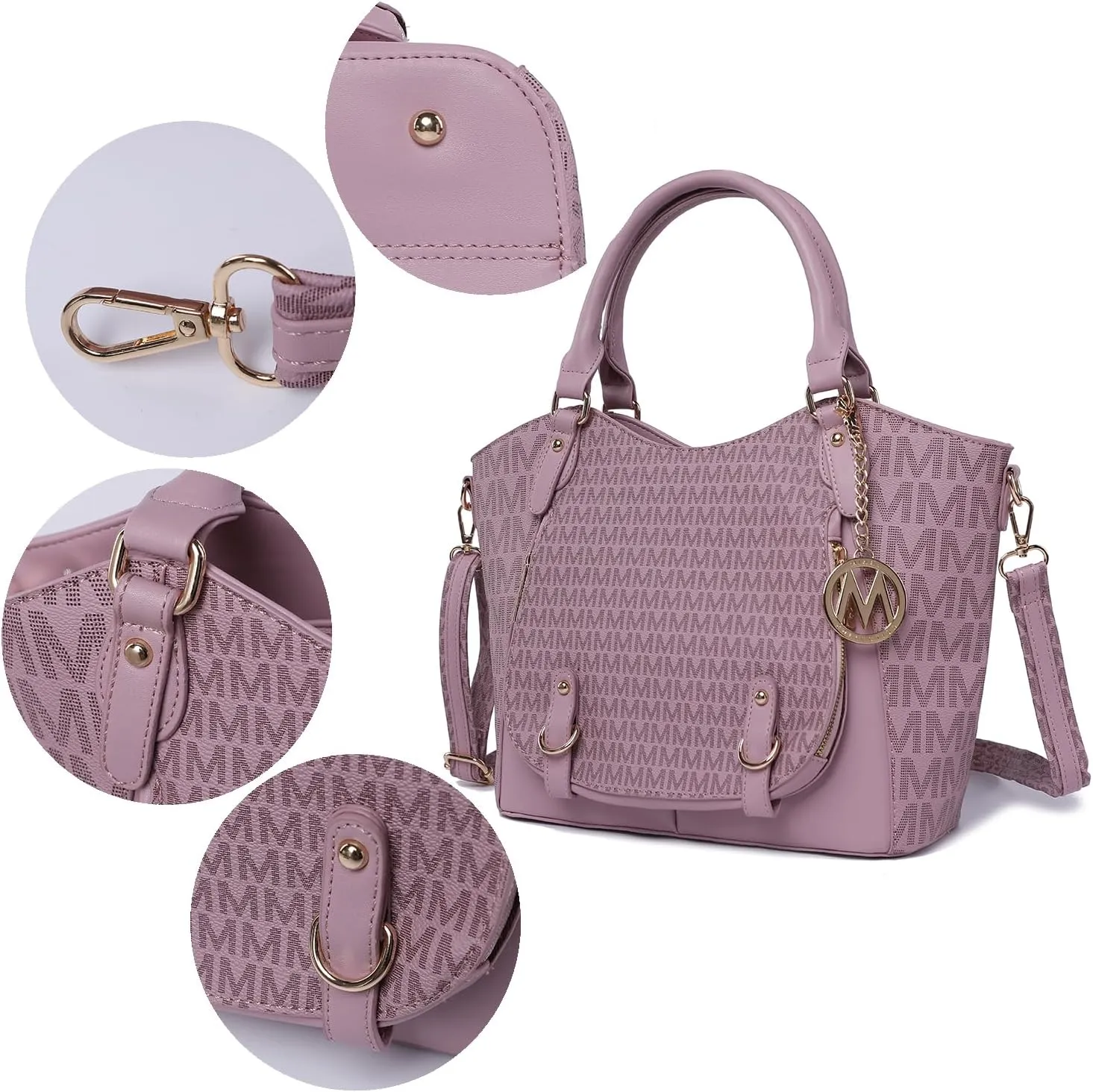MKF Collection Shoulder Bag for Women, PU Leather Pocketbook Top-Handle Crossbody Purse Tote Satchel Handbag By Mia K