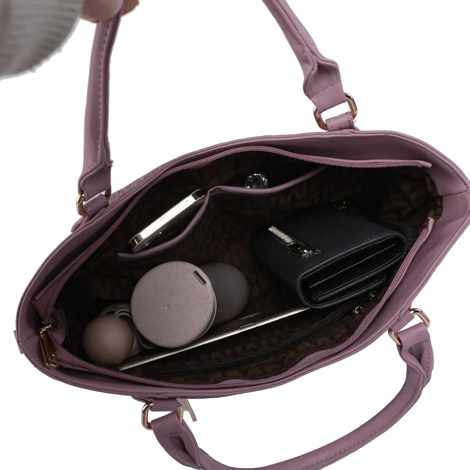 MKF Collection Shoulder Bag for Women, PU Leather Pocketbook Top-Handle Crossbody Purse Tote Satchel Handbag By Mia K