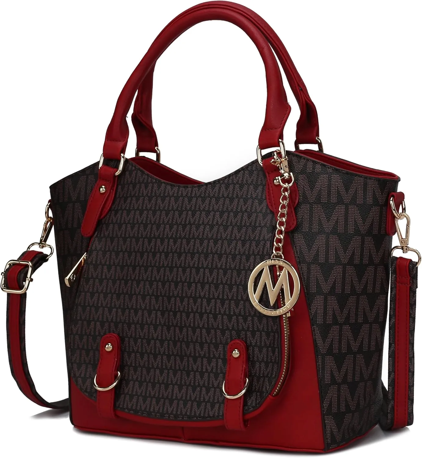 MKF Collection Shoulder Bag for Women, PU Leather Pocketbook Top-Handle Crossbody Purse Tote Satchel Handbag By Mia K
