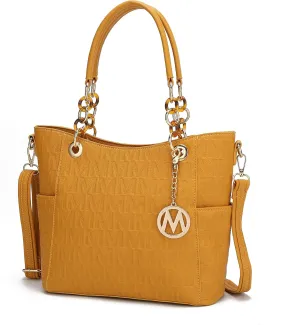 MKF Collection Shoulder Bag for Women, PU Leather Pocketbook Top-Handle Crossbody Purse Tote Satchel Handbag