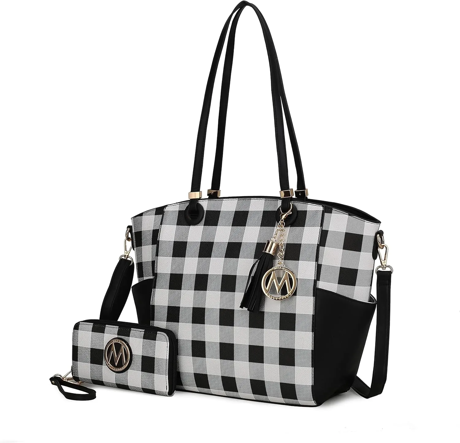 MKF Collection Shoulder Bag for Women, Vegan Leather Top-Handle Crossbody Purse Tote Satchel Handbag