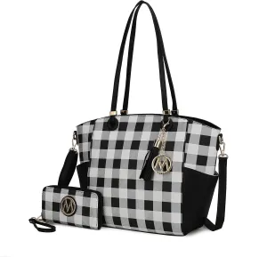 MKF Collection Shoulder Bag for Women, Vegan Leather Top-Handle Crossbody Purse Tote Satchel Handbag